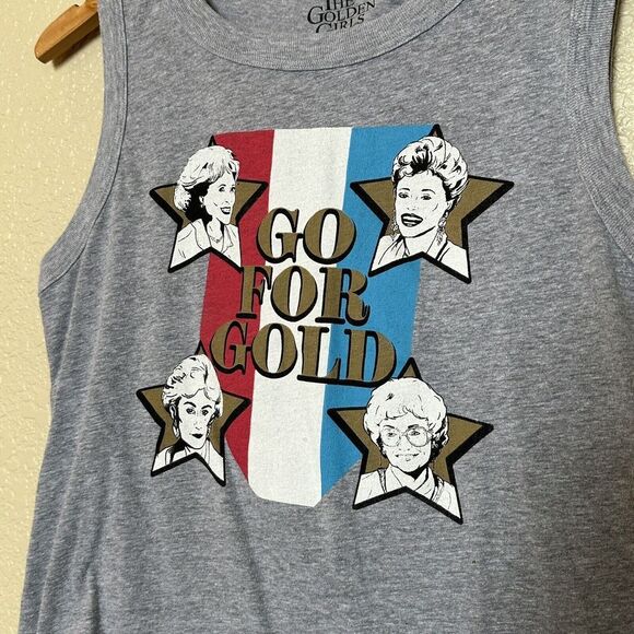 The Golden Girls Grey Sleeveless Shirt Go For The Gold Medium Casual Athletic - Picture 2 of 5